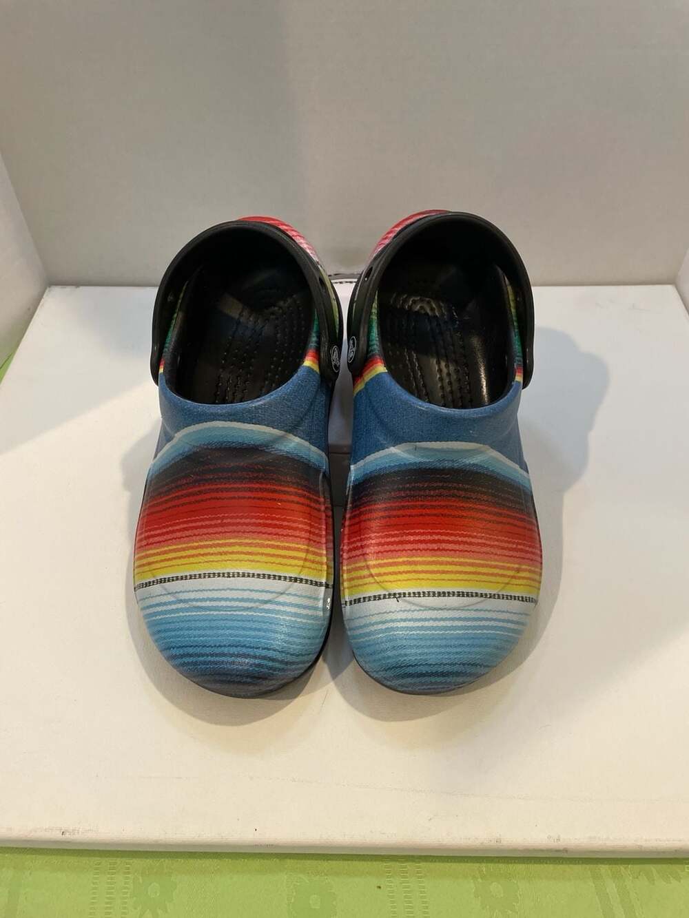 Crocs Bistro Graphic Clog Multi-Stripe Blanket Pattern. Womens or Men’s